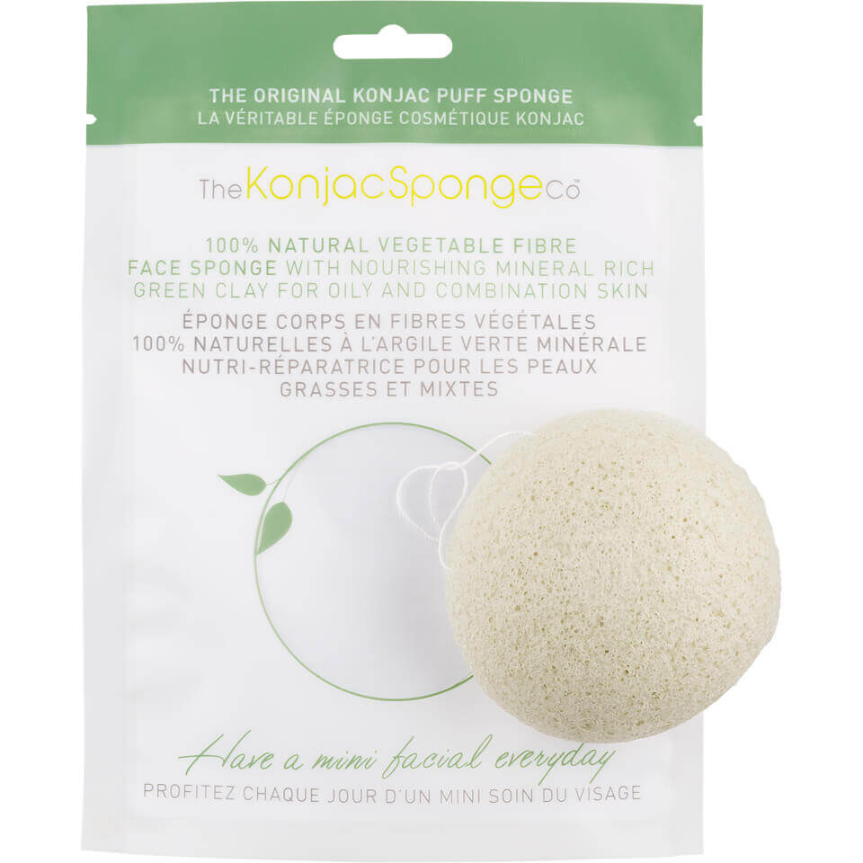 Face Sponge With Nourishing Mineral Rich Green Clay For Oily And Combination Skin