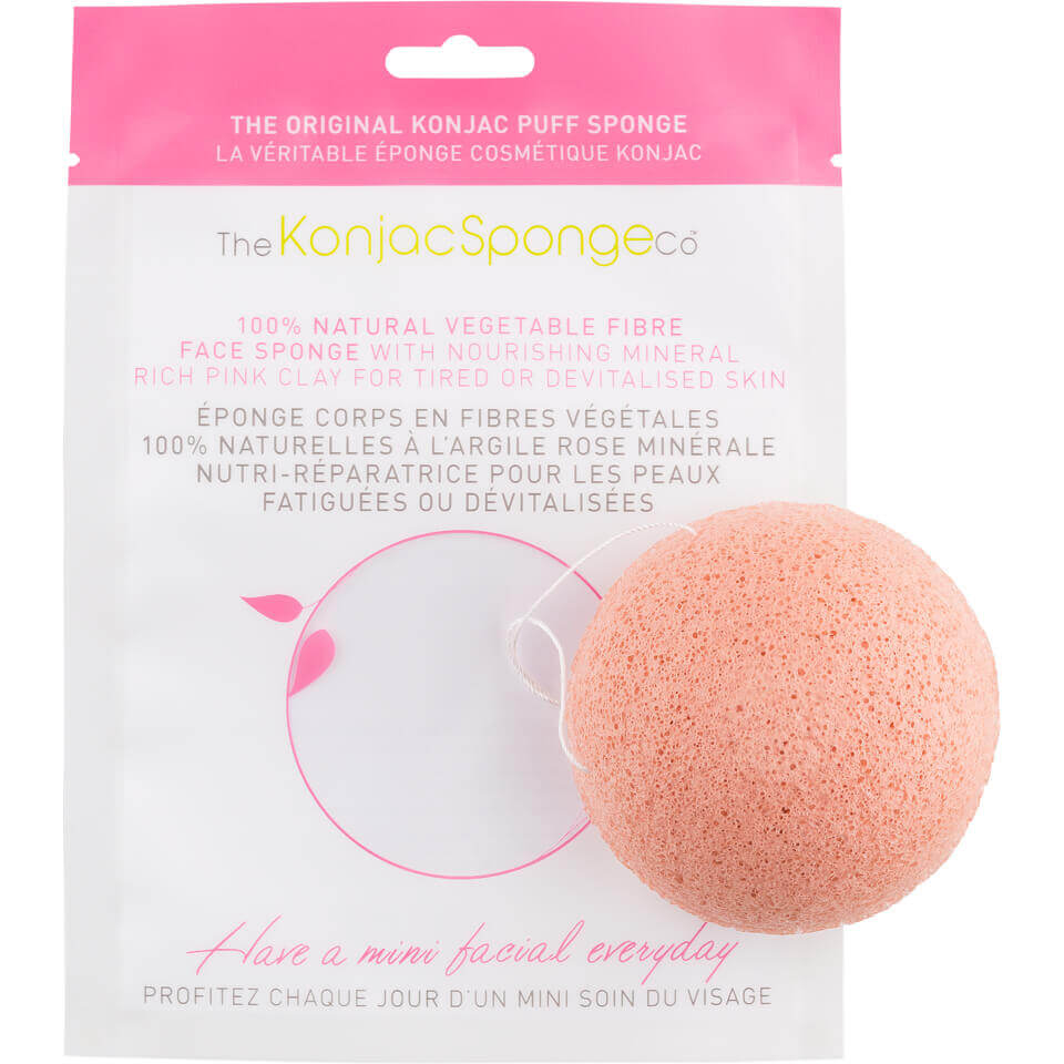 Face Sponge With Nourishing Mineral Rich Pink Clay For Tired and Devitalised Skin