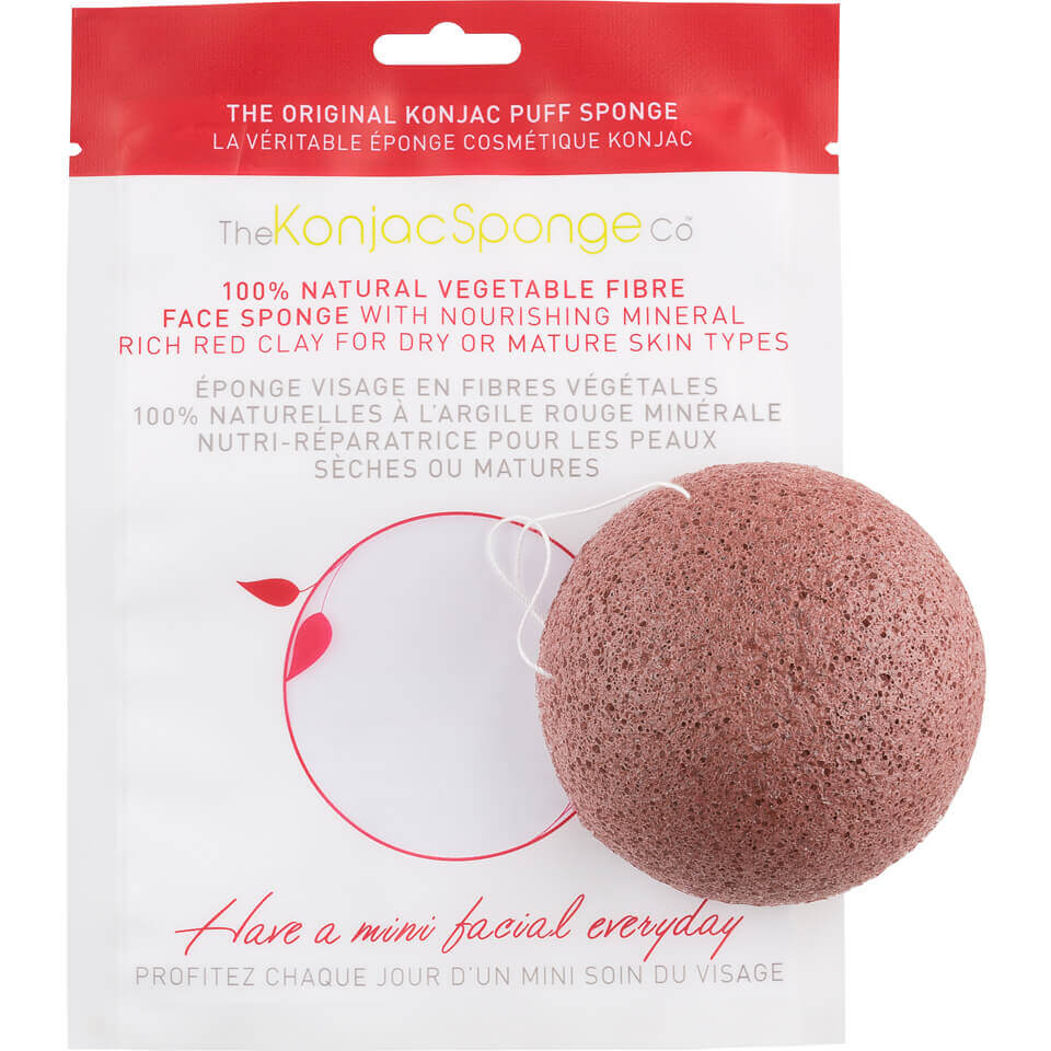 Face Sponge With Nourishing Mineral Rich Red Clay For Dry or Mature Skin.
