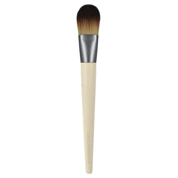 EcoTools | Classic Foundation Brush | Curelondon | Free UK delivery | A classic foundation brush with flat, dense bristles to apply liquid and cream colour for a smooth and flawless base. Cruelty free (PETA certified) and vegan. Made from recycled aluminium and renewable bamboo. 