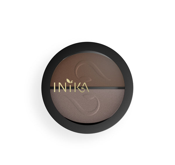 INIKA Organic Pressed Mineral Eye Shadow Duo  Choc Coffee 8g | www.curelondon.com