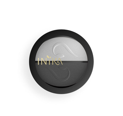 INIKA Organic Pressed Mineral Eye Shadow Duo Platinum Steel 8gr | www.curelondon.com